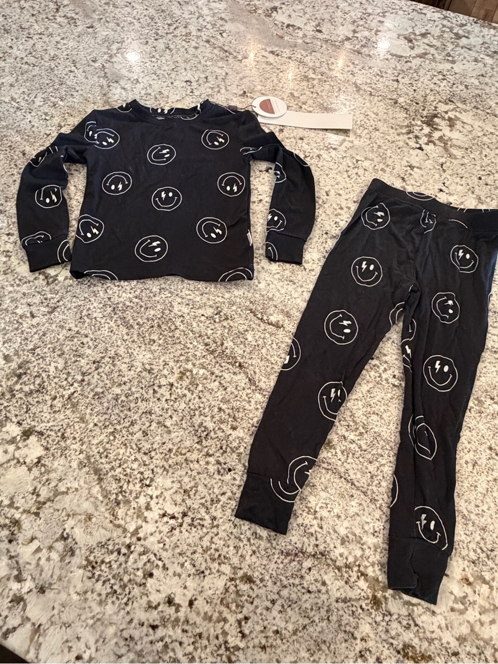 Braxton Phoenix Kids Black Smiley Face Pajama Set